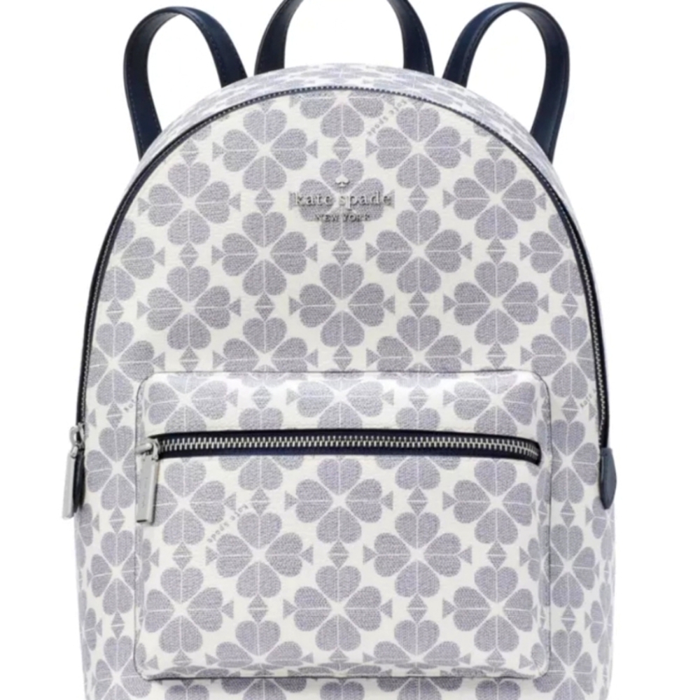 Kate Spade White and Gray Clover Backpack